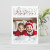Vrolijk Kerstfeest Familie Fotokaart | Aangepaste Kaart (Staand voorkant)