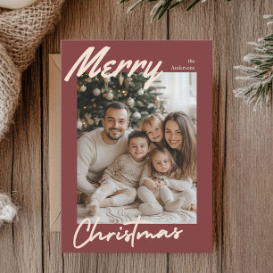 Vrolijk Kerstfeest Familie Fotokaart Bourgondisc Feestdagenkaart