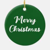 Vrolijk Kerstfeest Familie Foto's Aangepaste naam Keramisch Ornament (Achterkant)