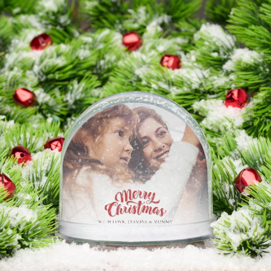 Vrolijk Kerstfeest Familie Foto's met Huisdier Fee Sneeuwbol (Kerstmis)