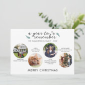 Vrolijk Kerstfeest Familie Foto's Tijdlijn Feestdagenkaart (Staand voorkant)