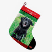 Vrolijk Kerstfeest Familie Huisdier Foto Grote Kerstsok (Voorkant (Hangend))