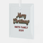 Vrolijk Kerstfeest - Familie Matching Glas Ornament (Voorkant links)