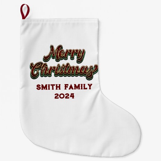 Vrolijk Kerstfeest - Familie Matching Grote Kerstsok (Voorkant)