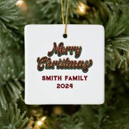 Vrolijk Kerstfeest - Familie Matching Keramisch Ornament