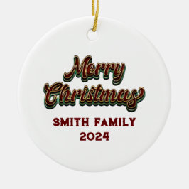 Vrolijk Kerstfeest - Familie Matching Keramisch Ornament