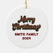 Vrolijk Kerstfeest - Familie Matching Keramisch Ornament (Achterkant)