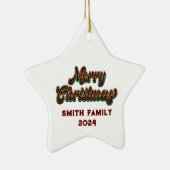 Vrolijk Kerstfeest - Familie Matching Keramisch Ornament (Rechts)