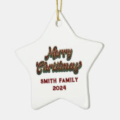 Vrolijk Kerstfeest - Familie Matching Keramisch Ornament (Links)