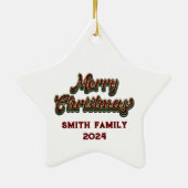 Vrolijk Kerstfeest - Familie Matching Keramisch Ornament (Achterkant)