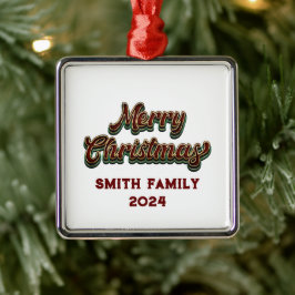 Vrolijk Kerstfeest - Familie Matching Metalen Ornament