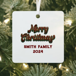 Vrolijk Kerstfeest - Familie Matching Metalen Ornament
