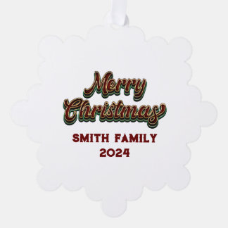 Vrolijk Kerstfeest - Familie Matching Ornament Kaart