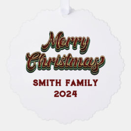 Vrolijk Kerstfeest - Familie Matching Ornament Kaart