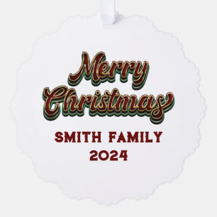 Vrolijk Kerstfeest - Familie Matching Ornament Kaart
