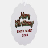 Vrolijk Kerstfeest - Familie Matching Ornament Kaart (Rechts)