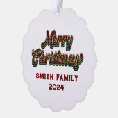 Vrolijk Kerstfeest - Familie Matching Ornament Kaart (Links)