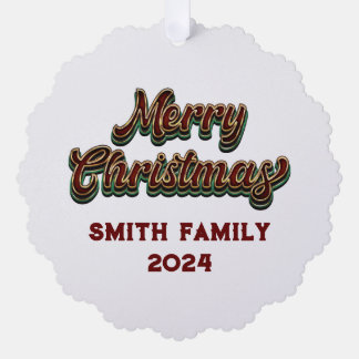 Vrolijk Kerstfeest - Familie Matching Ornament Kaart