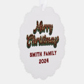 Vrolijk Kerstfeest - Familie Matching Ornament Kaart (Rechts)