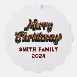 Vrolijk Kerstfeest - Familie Matching Ornament Kaart