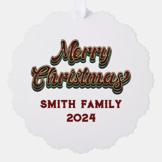 Vrolijk Kerstfeest - Familie Matching Ornament Kaart
