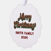 Vrolijk Kerstfeest - Familie Matching Ornament Kaart (Links)