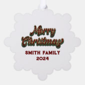 Vrolijk Kerstfeest - Familie Matching Ornament Kaart (Achterkant)