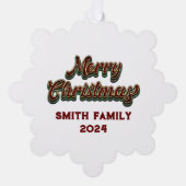 Vrolijk Kerstfeest - Familie Matching Ornament Kaart (Voorkant)