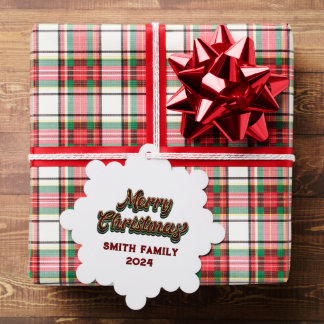 Vrolijk Kerstfeest - Familie Matching Ornament Kaart