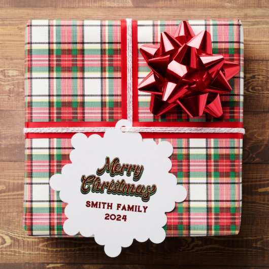 Vrolijk Kerstfeest - Familie Matching Ornament Kaart (Insitu (Geschenk))