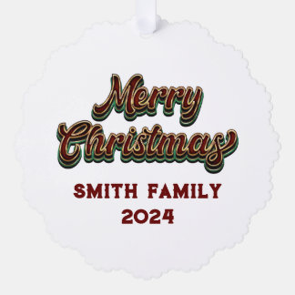 Vrolijk Kerstfeest - Familie Matching Ornament Kaart