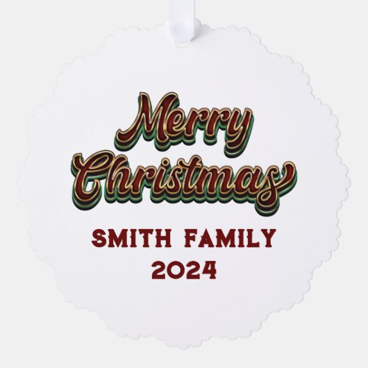 Vrolijk Kerstfeest - Familie Matching Ornament Kaart (Voorkant)