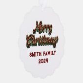 Vrolijk Kerstfeest - Familie Matching Ornament Kaart (Rechts)