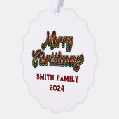 Vrolijk Kerstfeest - Familie Matching Ornament Kaart (Links)