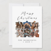Vrolijk Kerstfeest Familie Puzzel Collage Foto's Feestdagenkaart (Voorkant)