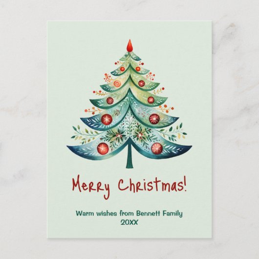 Vrolijk Kerstfeest Familie Vakantie Kaart (Voorkant)