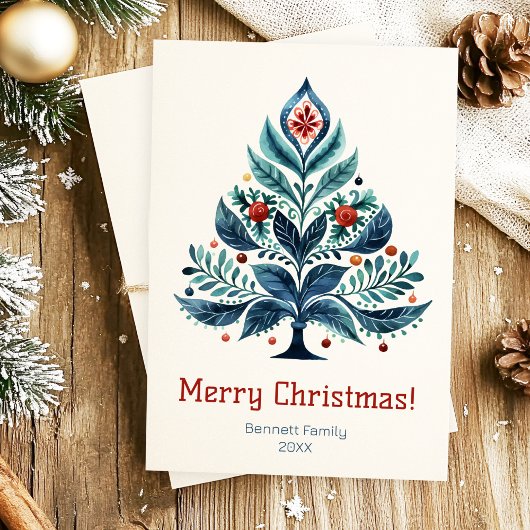 Vrolijk Kerstfeest Familie Vakantie Kaart