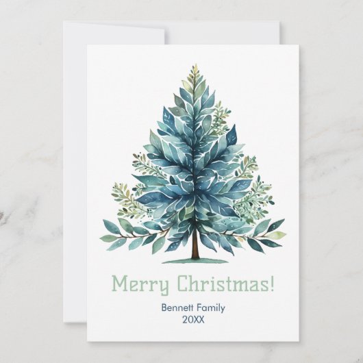 Vrolijk Kerstfeest Familie Vakantie Kaart (Voorkant)