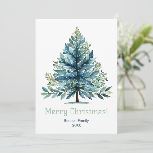 Vrolijk Kerstfeest Familie Vakantie Kaart (Staand voorkant)