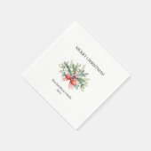 Vrolijk Kerstfeest Familie Waterverf Groen Servet (Hoek)