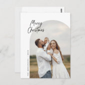 Vrolijk kerstfeest, familiefoto, boog Lijst groet Briefkaart (Voorkant / Achterkant)