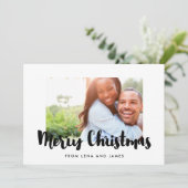 Vrolijk kerstfeest familiefoto feestdagenkaart (Staand voorkant)