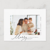 Vrolijk kerstfeest, familiefoto, minimalistisch sc briefkaart (Voorkant)