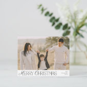 Vrolijk kerstfeest familiefoto, modern elegant briefkaart (Staand voorkant)