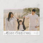 Vrolijk kerstfeest familiefoto, modern elegant briefkaart (Voorkant)