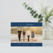 Vrolijk kerstfeest, familiefoto, modern minimalist briefkaart (Staand voorkant)