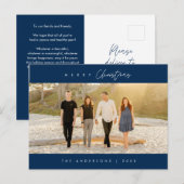 Vrolijk kerstfeest, familiefoto, modern minimalist briefkaart (Voorkant / Achterkant)
