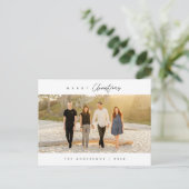 Vrolijk kerstfeest, familiefoto, modern minimalist briefkaart (Staand voorkant)
