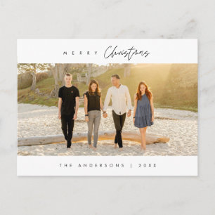 Vrolijk kerstfeest, familiefoto, modern minimalist briefkaart
