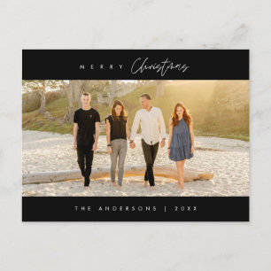 Vrolijk kerstfeest, familiefoto, modern minimalist briefkaart